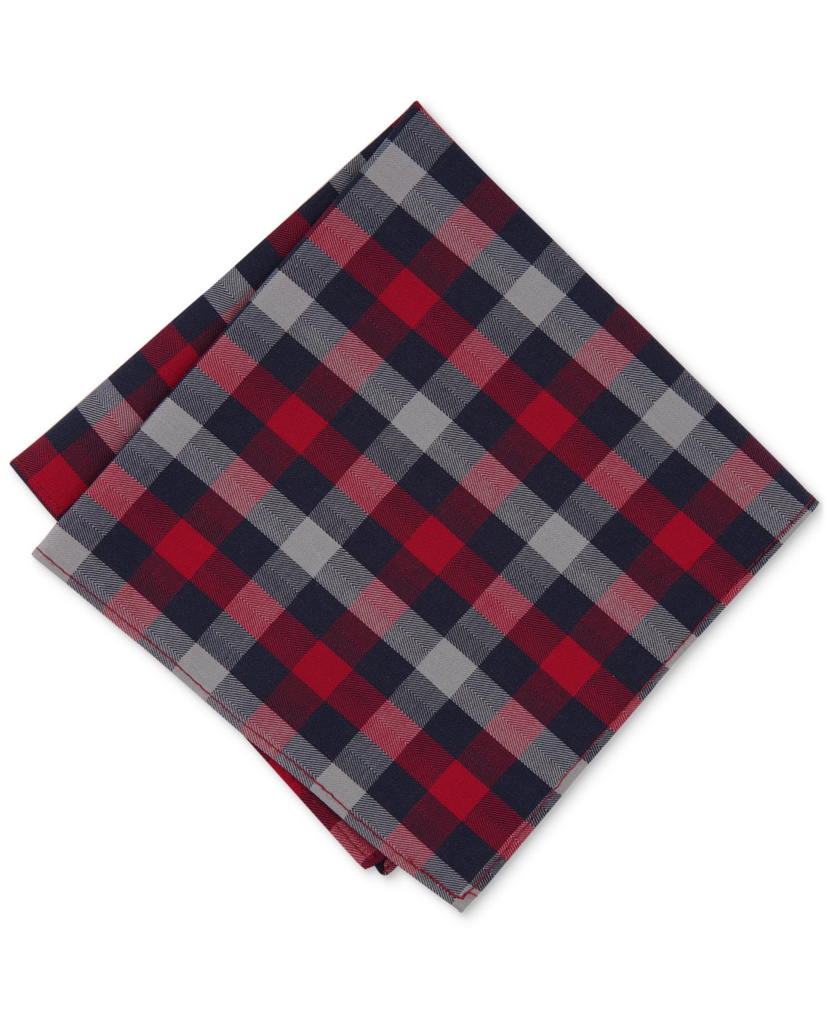 Bar III Mens Merritt Plaid Pocket Square Red OS