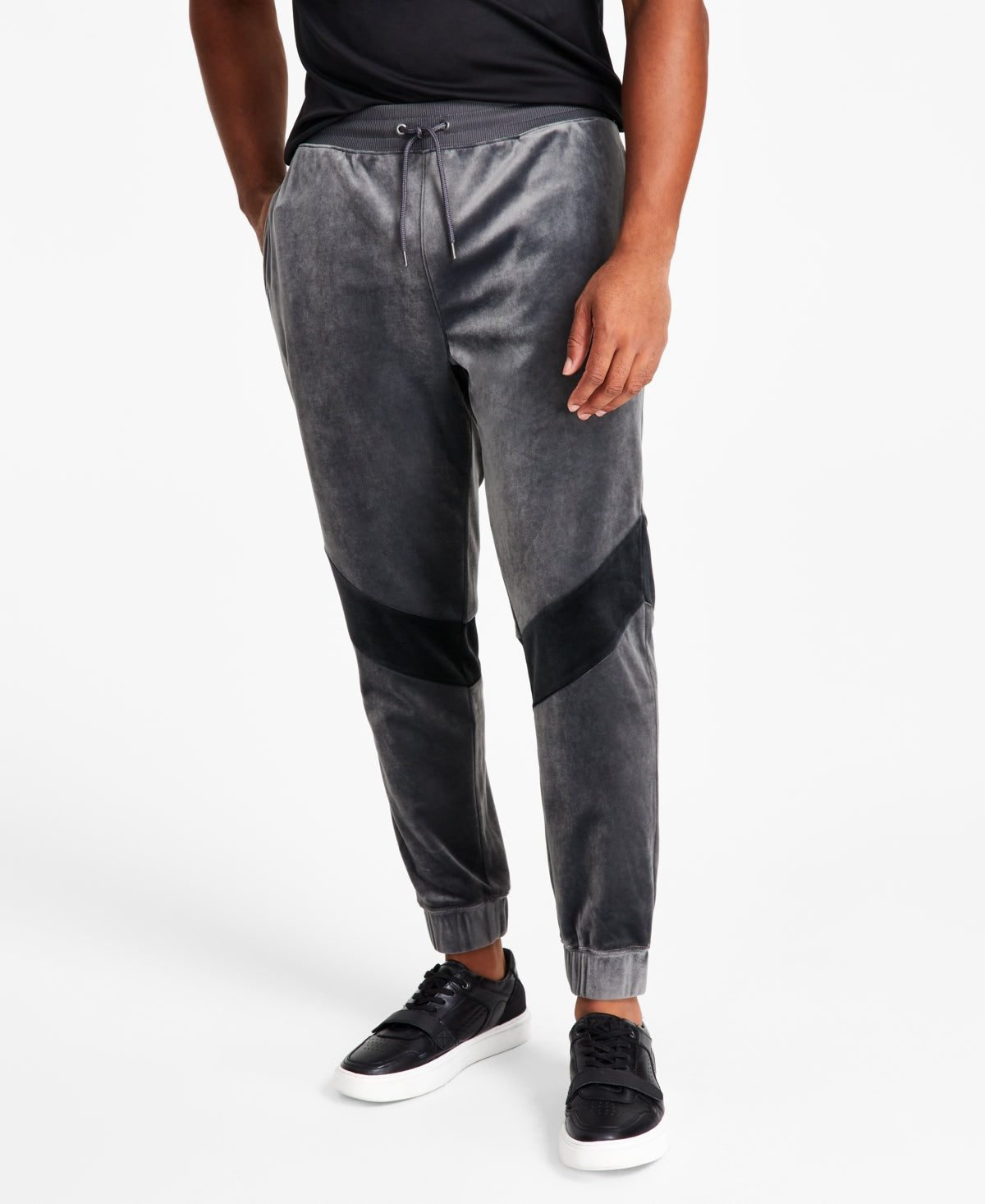 INC International Concpets Mens Regular Fit Velour Jogger Pants Grey Small
