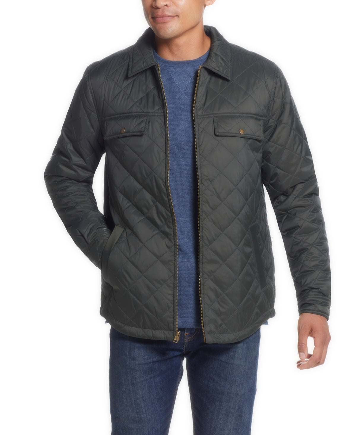 Weatherproof Vintage Men's Lightweight Quilted Jacket Medium Rosin Grey