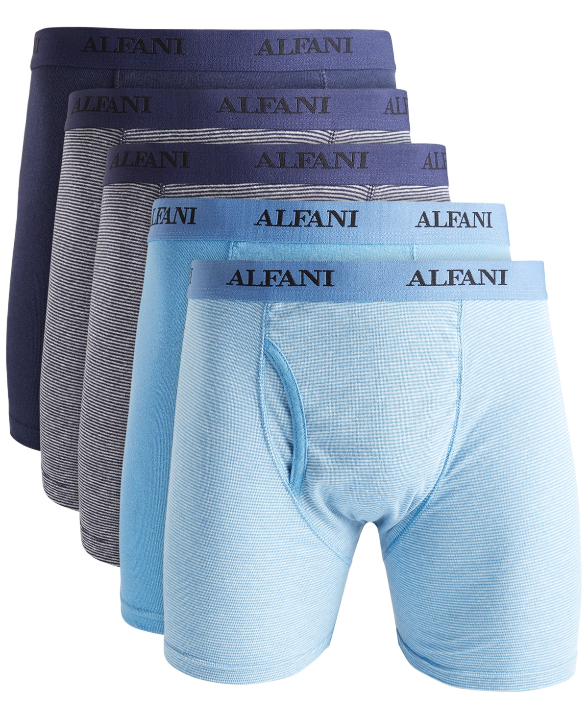 Alfani Men's 5 Pack Moisture Wicking Underwear Boxer Briefs Blue XL