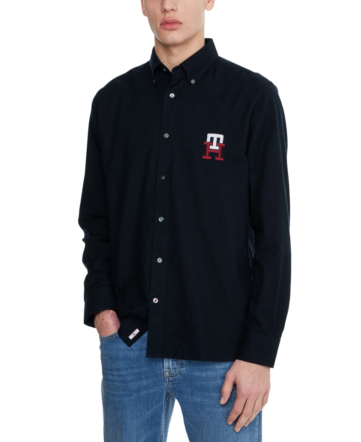 Tommy Hilfiger Mens Monogram Shirt Navy Large