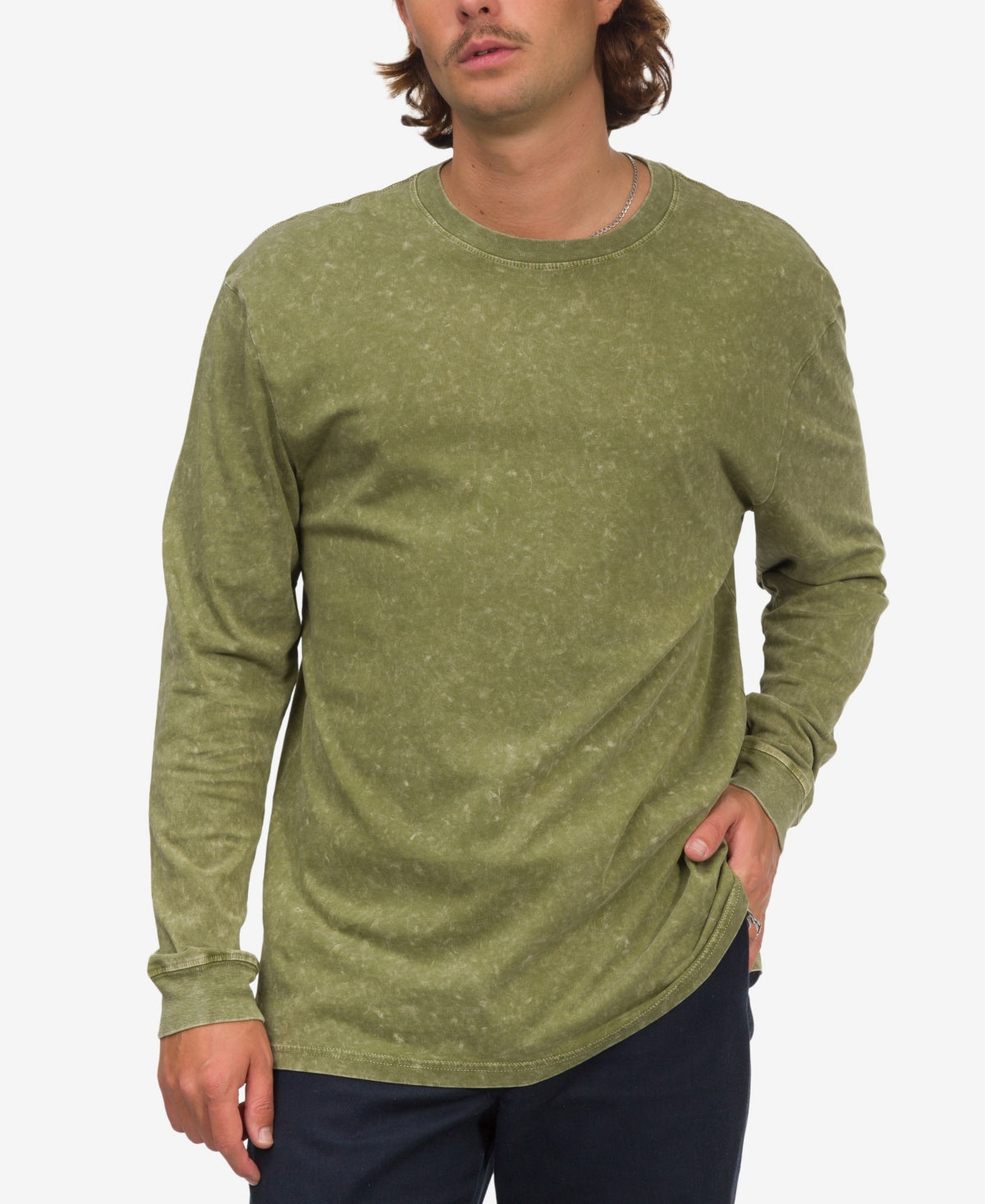 Junk Food Mens Kendrick Tie-Dye Crew Neck T Shirt Green Medium