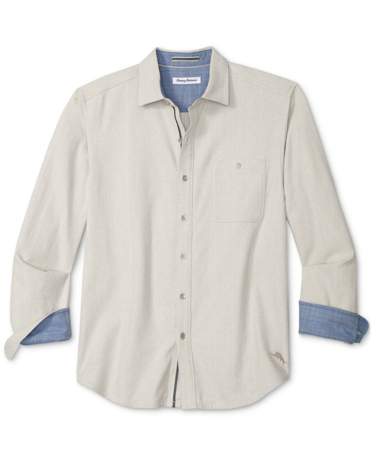 Tommy Bahama Men's San Mateo Woven Long sleeve Shirt  Morel Brown Medium