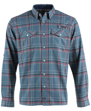 Salt Life Mens Stern Plaid Button Down Shirt Coastal Blue Medium