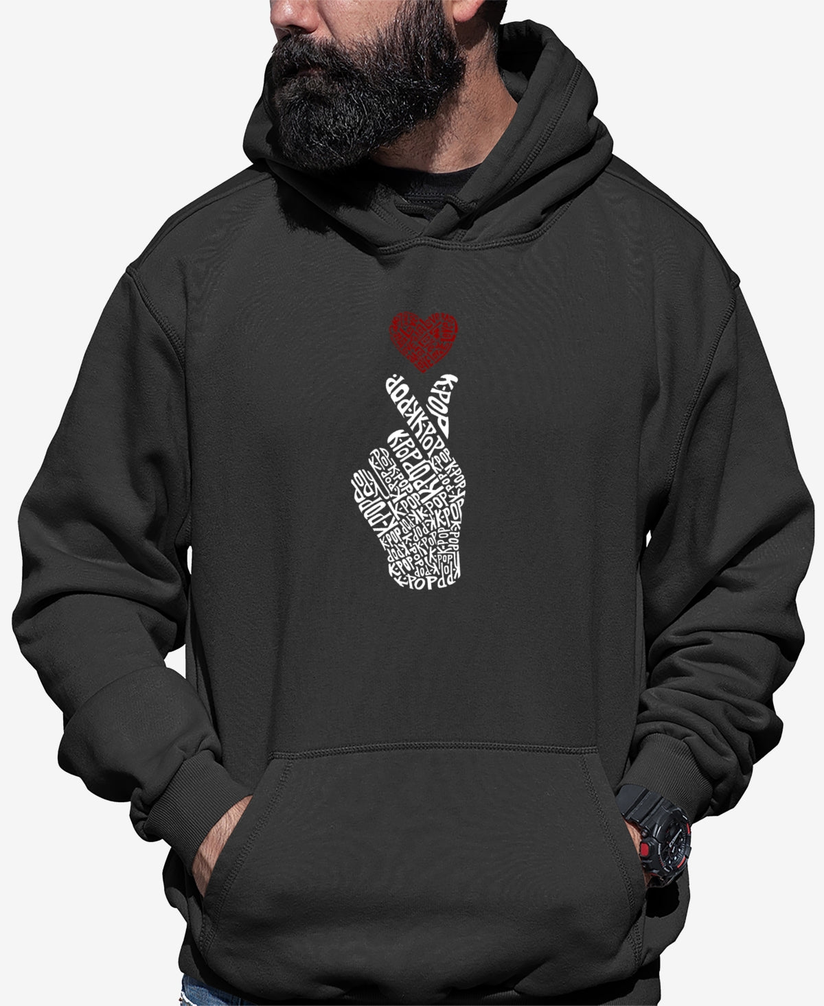 LA Pop Art Mens Regular fit Hoodie Sweatshirt Large Grey