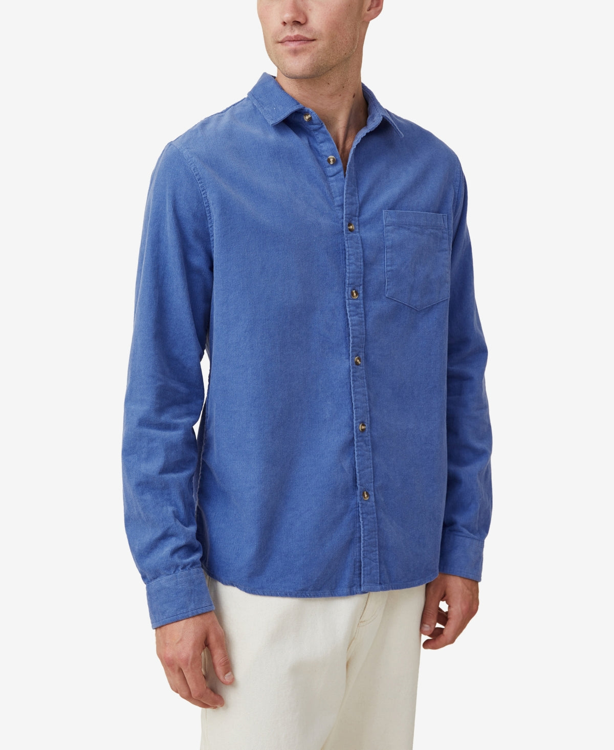 Cotton On Men's Camden Long Sleeve Shirt Navy 2XL