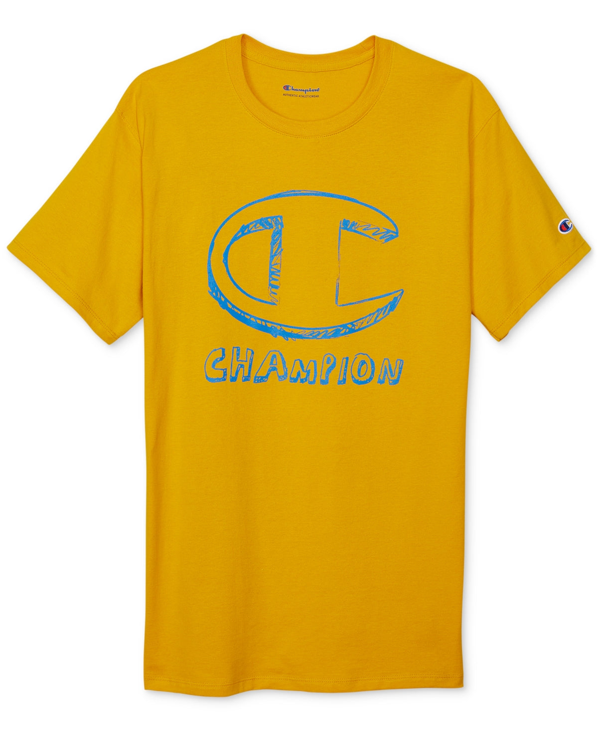 Champion Men's Classic Logo Graphic Tshirt Yellow Xl