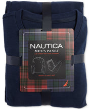 Nautica Mens Waffle Pajama Pant Set Navy Small