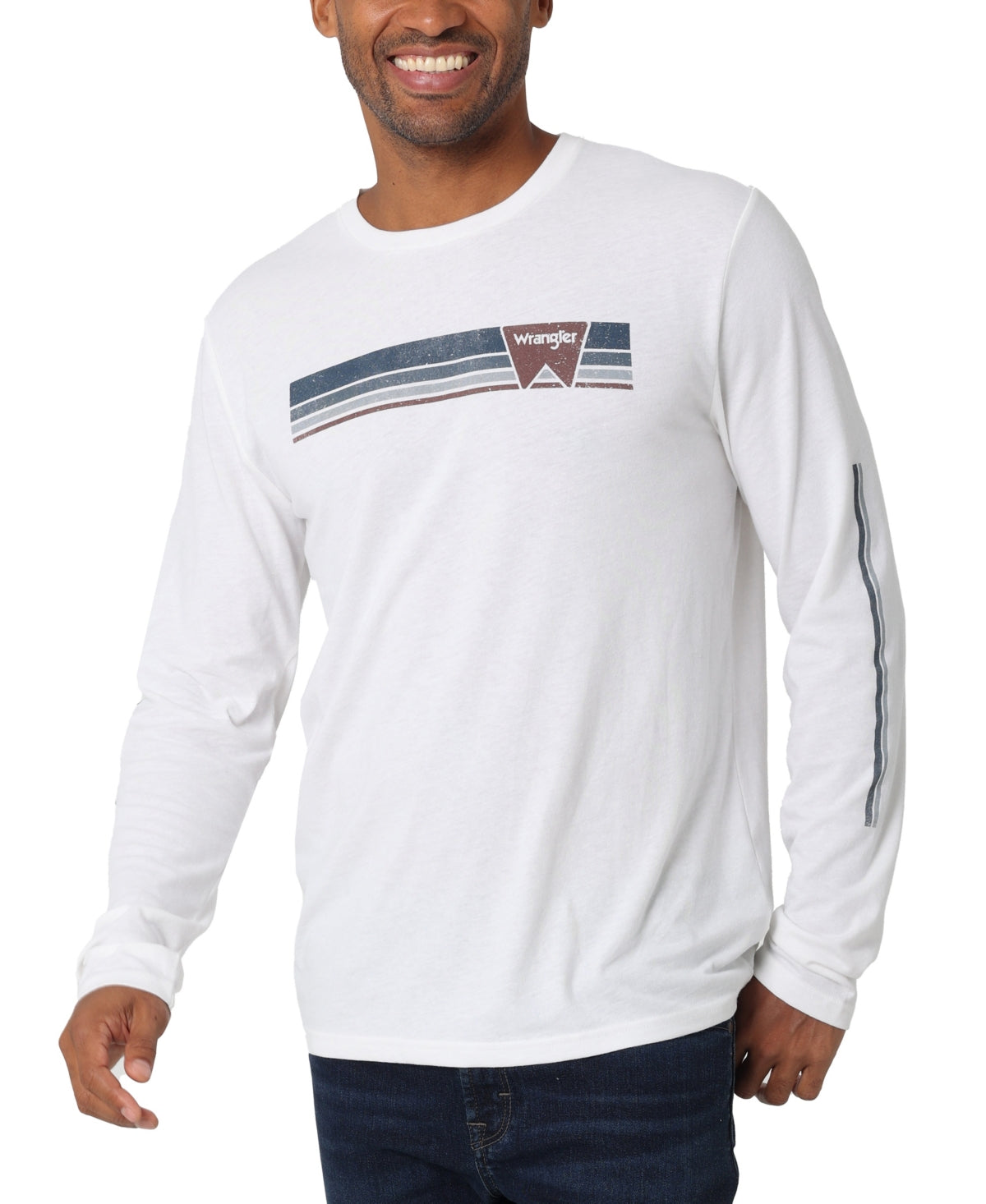 Wrangler Men's Graphic Long Sleeve Tshirt White 2XL