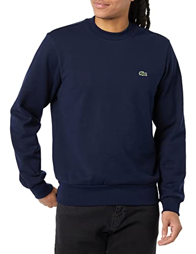 Lacoste Men's Organic Brushed Cotton Sweatshirt 4 / Medium Navy Blue Crewneck