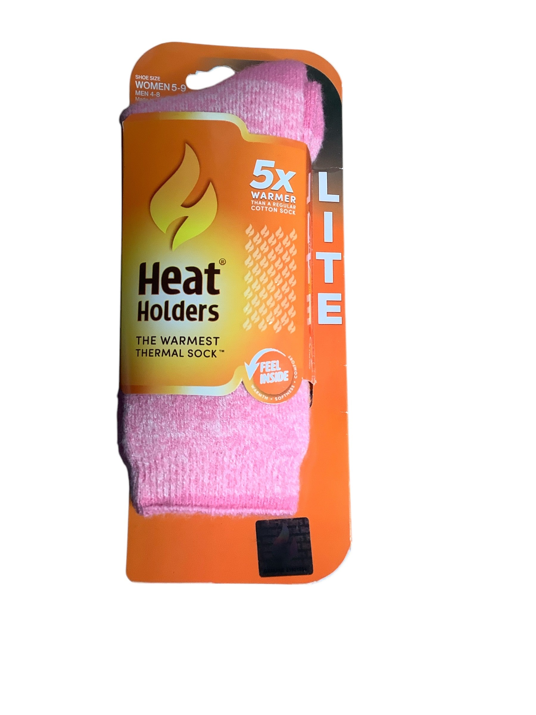 Heat Holders Womens Crew Socks 5-9 Pink Thermal