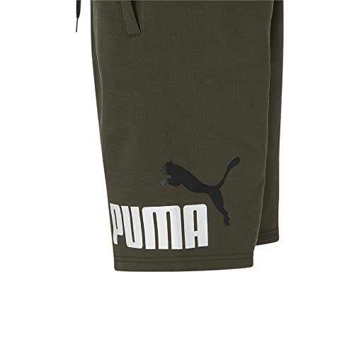 Puma Men's Big Logo Fleece Shorts Green Medium