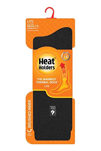 Heat Holders Men's Dunlin Lite Crew Socks Black Size 7-12