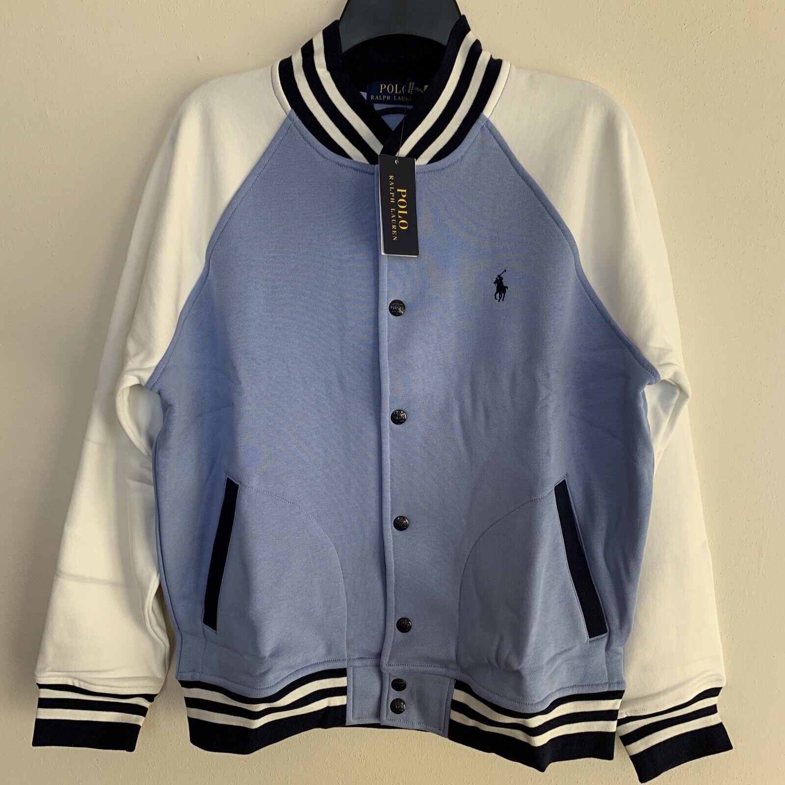 Polo Ralph Lauren Mens Baseball Jacket Dress Blue Large