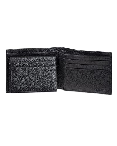 Cole Haan Mens Pebbled Leather Billfold Black
