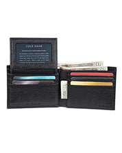Cole Haan Mens Pebbled Leather Billfold Black