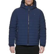 Tommy Hilfiger Mens Quilted Hooded Jacket Coat Midnight Blue Large