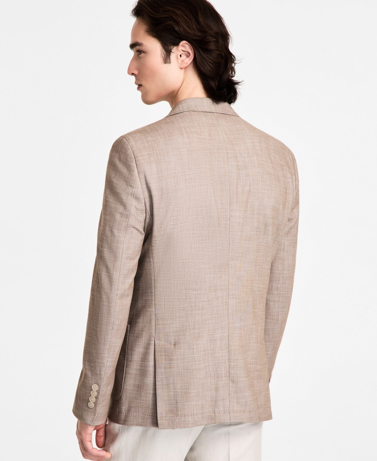 Calvin Klein Mens Slim fit Sport Coat Blazer 34 R Beige Solid