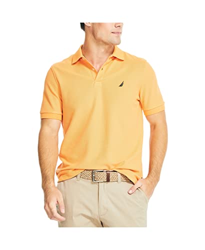 Nautica Men's Sustainably Crafted Classic Fit Deck Polo Shirt Melon Sugar Medium