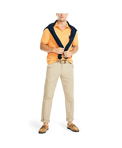 Nautica Men's Sustainably Crafted Classic Fit Deck Polo Shirt Melon Sugar Medium