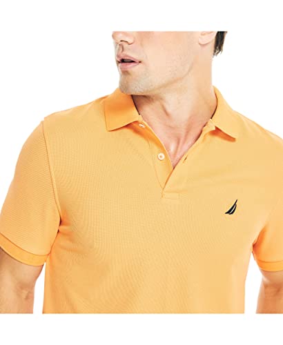 Nautica Men's Sustainably Crafted Classic Fit Deck Polo Shirt Melon Sugar Medium