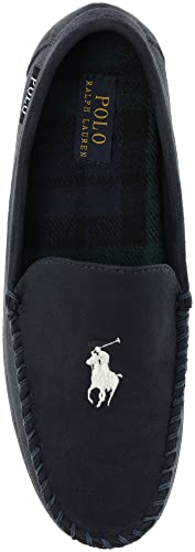 Polo Ralph Lauren Men's Declan Plaid Moccasin Slippers Navy Blue Size 9