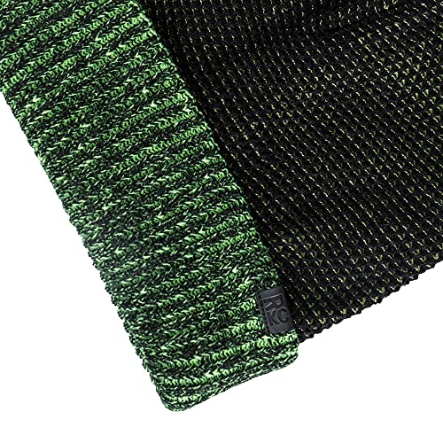 Kenneth Cole Men's Warm Winter Reversible Beanie Hat Black/Green One Size Fits All
