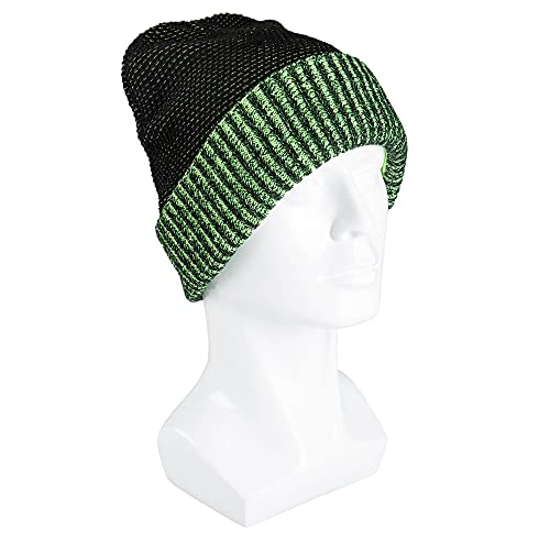 Kenneth Cole Men's Warm Winter Reversible Beanie Hat Black/Green One Size Fits All