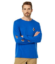 Volcom Men's Iconic Stone Long Sleeve T shirt royal blue XL