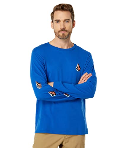 Volcom Men's Iconic Stone Long Sleeve T shirt royal blue XL