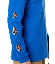 Volcom Men's Iconic Stone Long Sleeve T Shirt Royal XL