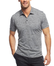 Alfani Mens Regular fit Short Sleeve Polo Shirt XL Black Solid