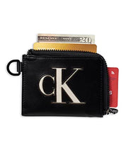 Calvin Klein Men's Rfid Half Zip Card Case Wallet Black