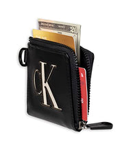 Calvin Klein Men's RFID Half Zip Around Card Case Wallet Black