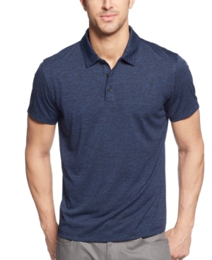 Alfani Mens Ethan Solid Performance Polo Shirt Lucky Blue 2XL