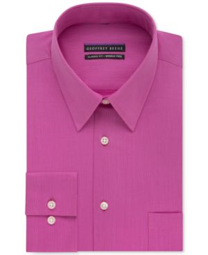 Geoffrey Beene Men's Classic Fit Bedford Cord Dress Shirt Pink 16 34 35