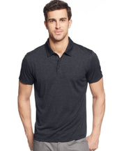 Alfani Mens Regular fit Short Sleeve Polo Shirt XXL Black Solid