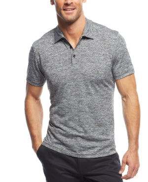 Alfani Mens Regular fit Short Sleeve Polo Shirt XL Black Solid