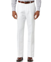 Perry Ellis Mens Classic fit Casual Pants 36 / 30 White Solid Linen