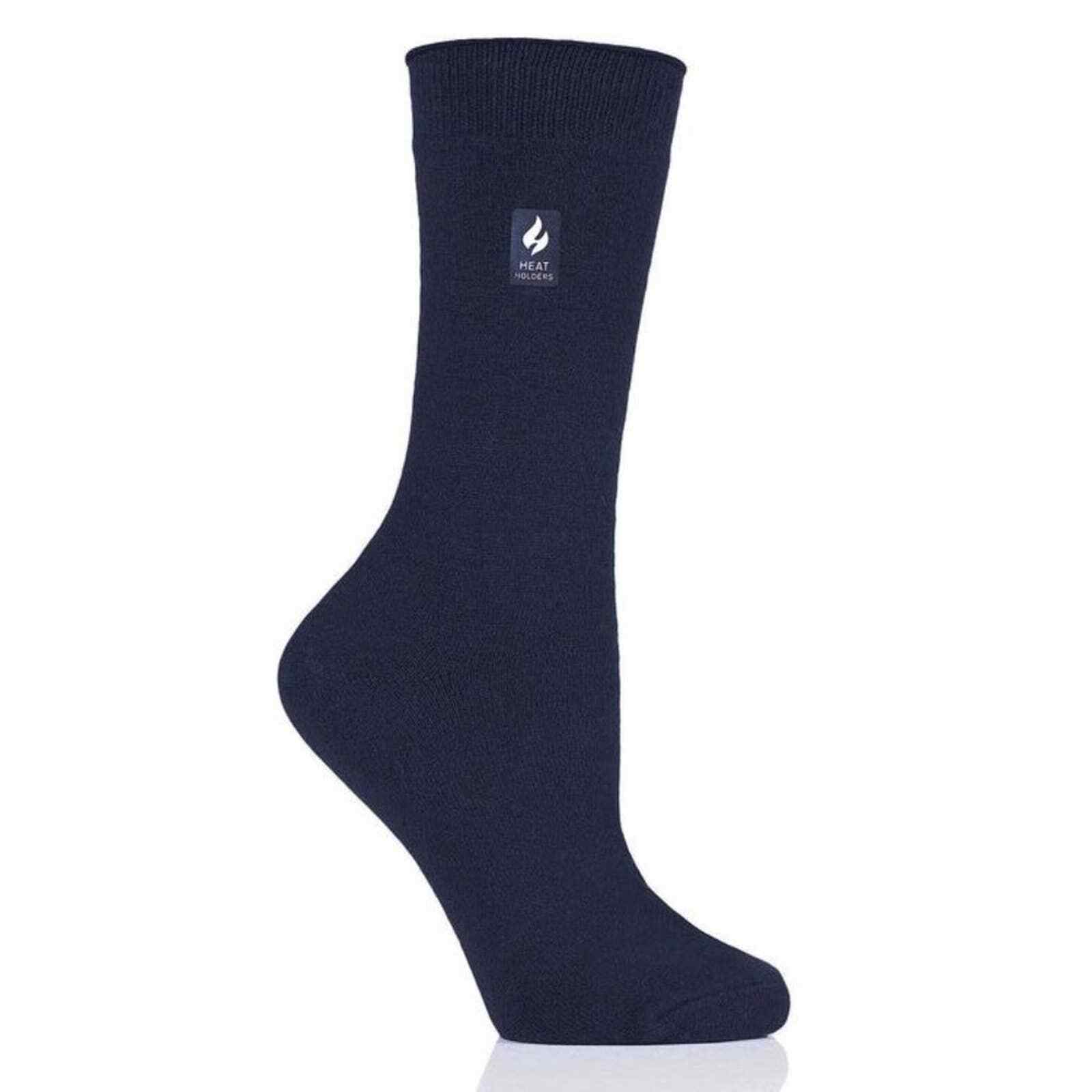 Heat Holders Womens Crew Socks 5-9 Blue Thermal
