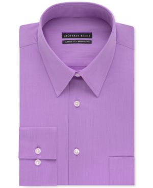 Geoffrey Beene Mens Bedford Button Down Dress Shirt Purple 16 34 35