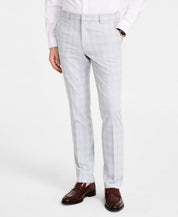 Tommy Hilfiger Mens Modern fit Dress Pants 40 / 29 Light Grey Plaid