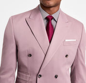 Tayion Mens Classic fit Double Breasted Suit Jacket Blazer 52 R Purple Solid