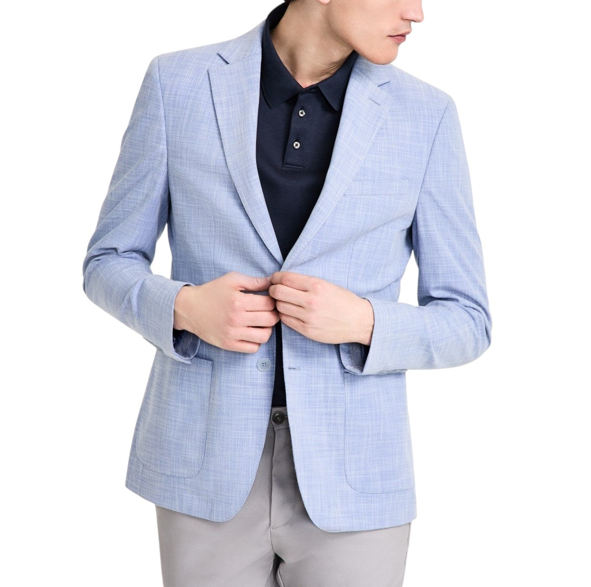Calvin Klein Mens Slim fit Sport Coat Blazer 38 R Light Blue Solid