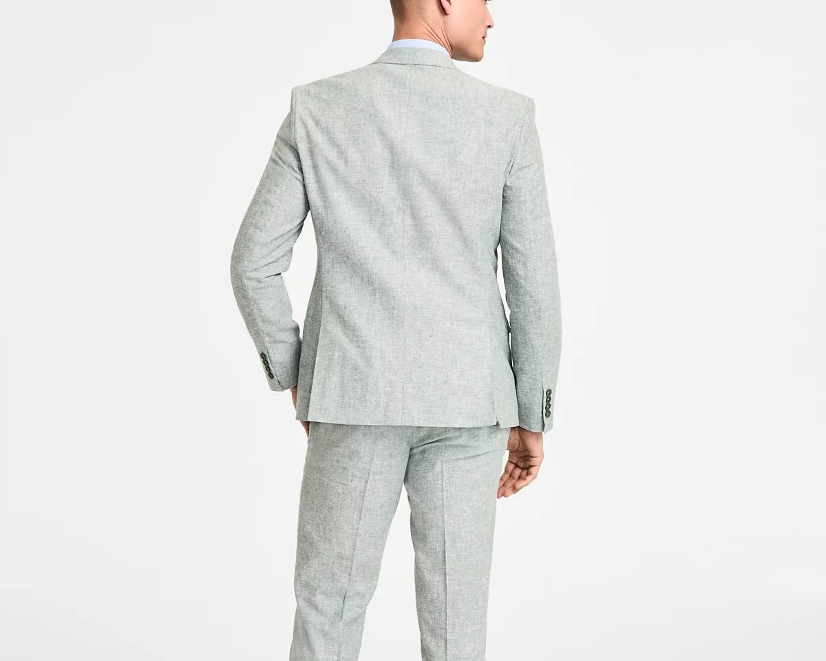 Bar Iii Mens Slim fit Suit Jacket Blazer 40 L Sage Green Solid Linen