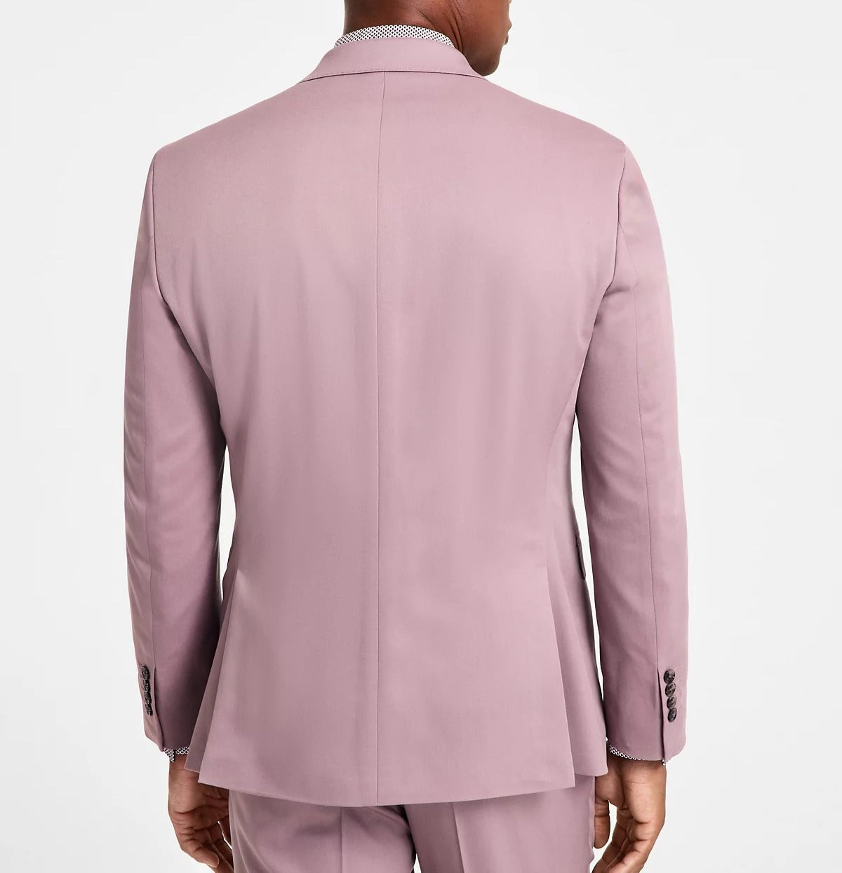 Tayion Mens Classic fit Double Breasted Suit Jacket Blazer 52 R Purple Solid