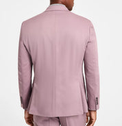 Tayion Mens Classic fit Double Breasted Suit Jacket Blazer 52 R Purple Solid