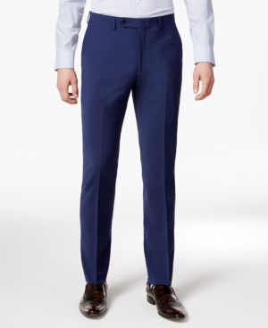Bar Iii Mens Skinny fit Dress Pants 30 / 30 Navy Blue Solid Stretch