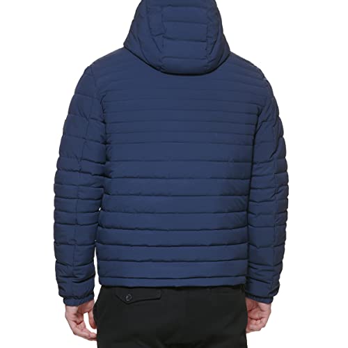 Tommy Hilfiger Mens Quilted Hooded Jacket Coat Midnight Blue Small