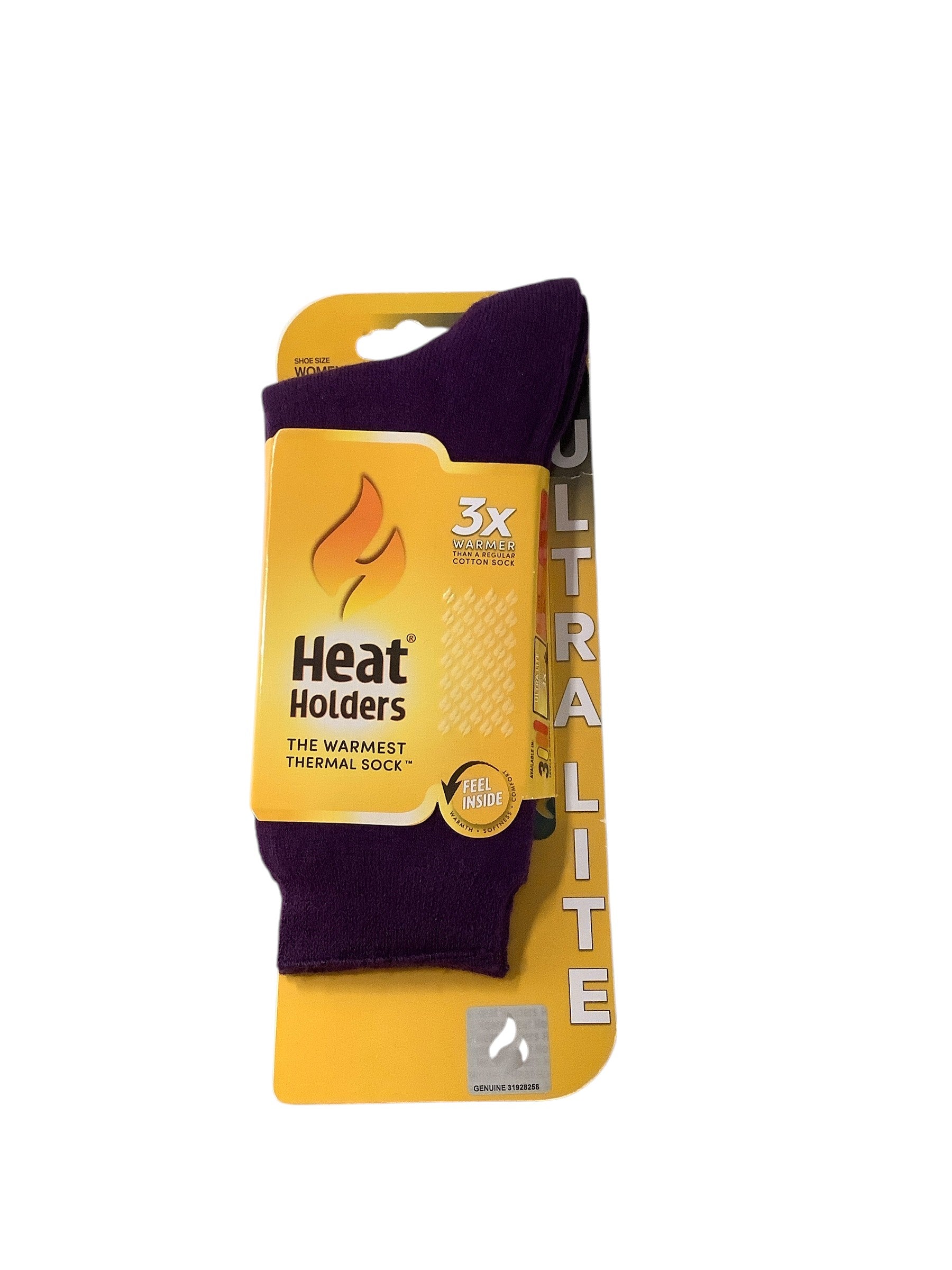 Heat Holders Womens Crew Socks 5-9 Purple Thermal